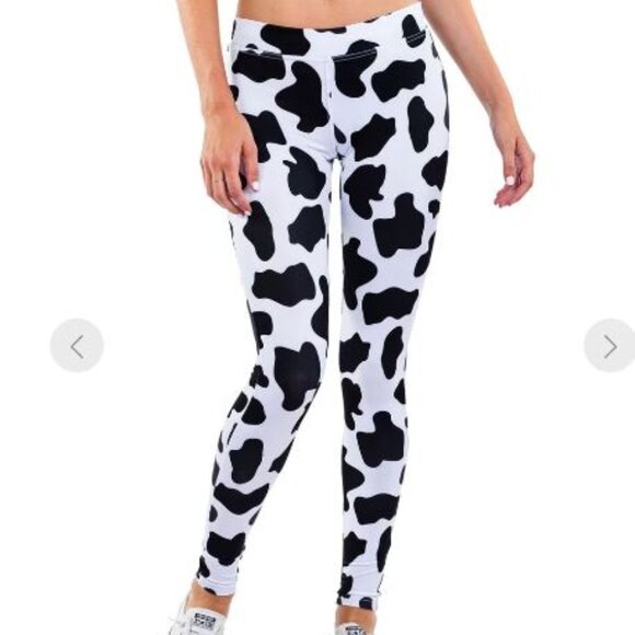Tipsy Elves Cow Print Leggings - Picture 1 of 9